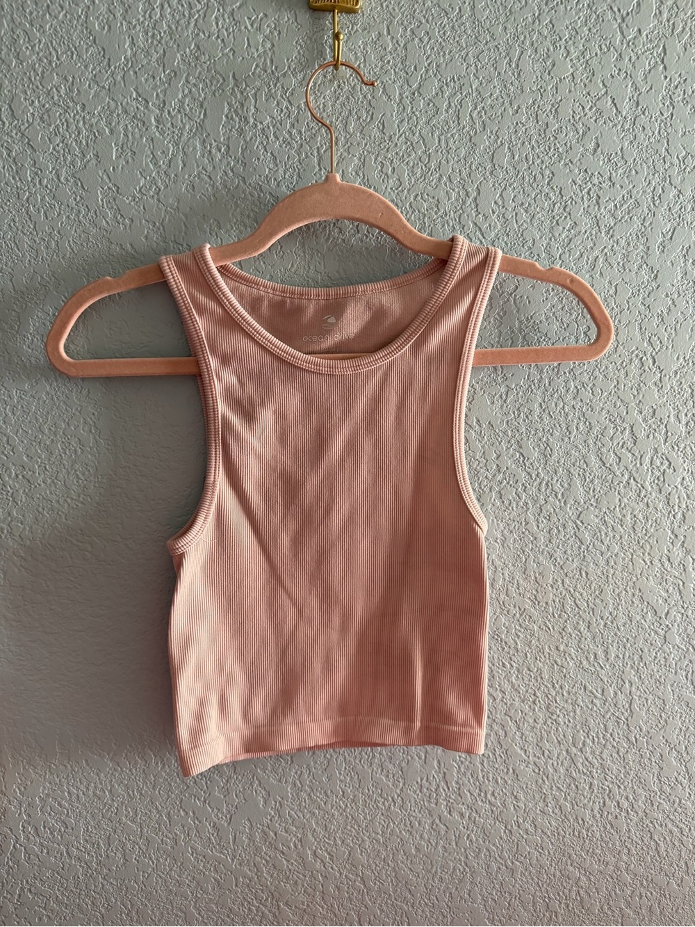 Ocean Drive Blush Pink Ribbed Crop Tank